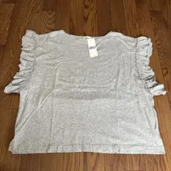 未使用☆GU フリルスリーブ クルーネックT