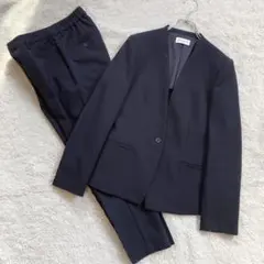 極美品・近年✨PLST　オックスカラーレスジャケット　洗える　ストレッチ　紺色