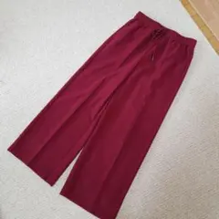 GU ドローストリング　プルオンパンツ　ワインレッド　厚手