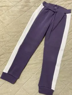 【未使用に近い】パープル ストライプ パンツ 120サイズ
