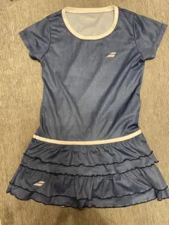 バボラ　ゲームシャツ  フリル　デニム調　 Lサイズ