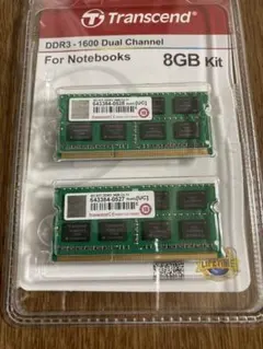 ノートPCメモリー Transcend 8GB DDR3 1600MHz