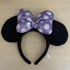 ミニーカチューシャ 紫 スパンコール