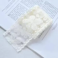 426大花刺繍レースリボン 1m／アイボリー／ハンドメイド素材／チュールレース