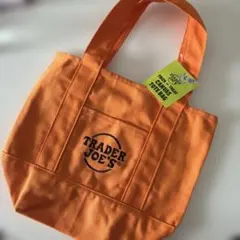 TRADER JOE'S オレンジ ミニトート　バッグ　トレダージョーズ