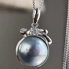 silverにマベパールのペンダントtop