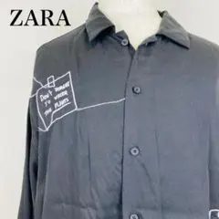 美品 ZARA ザラ ブラック 長袖シャツ