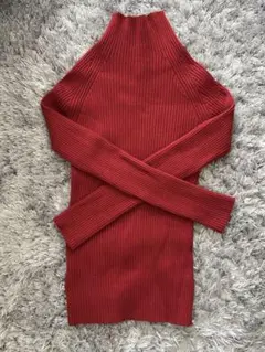 SENSE OF PLACE/タートルネックニット/レッド