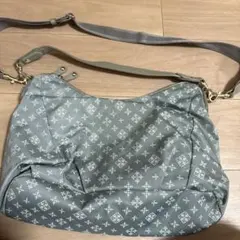 ラシット　グレー ナイロンショルダーバッグ　2way