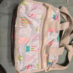 レスポートサック　カラフルドレス柄ミニボストンバッグ