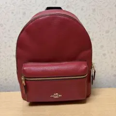 COACH 赤のリュック F30550