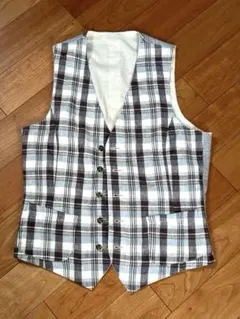 スーツセレクト　ベスト　夏用　リバーシブル　チェック