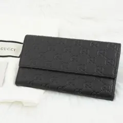 未使用品　即完売　GUCCI グッチ　三つ折り財布　GGシマ　ダークブラウン