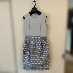 新品未使用　ノースリーブワンピース　So close ポンチ×ジャカード切替　M