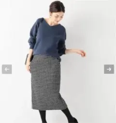 チェックロング丈スカート♡