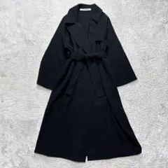 希少 LALTRAMODA イタリア製 美シルエット ロングコート ブラック 