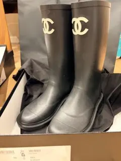 CHANEL レインブーツ ロング ブラック 38のサムネイル
