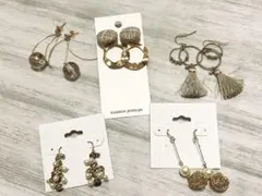 【未使用】パール、ゴールド系ピアス5個セット まとめ売り