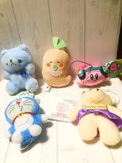 異*う様 ぬいぐるみストラップ5点詰め合わせ/ドラえもん/カービィ/あさみみちゃ