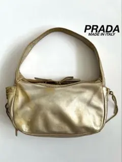 PRADA GOLD LEATHER ONE SHOULDER BAG