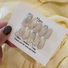 ネイルチップサイズオーダー　ニュアンスネイル　マグネットネイル　ワンホンネイル