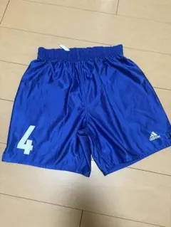 滋賀県トレセン　adidas サッカーパンツ ブルー 背番号4のサムネイル
