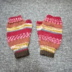 【訳あり】ハンドメイド 手編みハンドウォーマー 指なしミトン アクリル