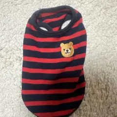 犬服 XSサイズ 赤と黒のストライプ