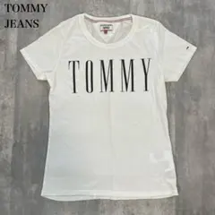 トミージーンズ【M】半袖Tシャツ レギュラー丈 ロゴプリント クルーネック