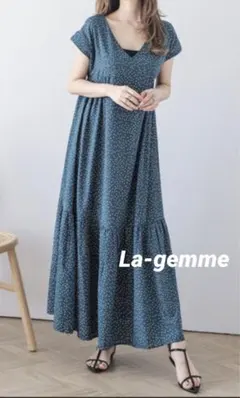 《ラジエム》La-gemme バックリボンワンピース　半袖　フリーサイズ