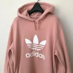 【adidas 】ロゴ スウェット パーカー ジップ付きポケット Mサイズ