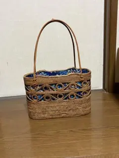 アタバック　かごバッグ 巾着付き アジアンテイスト バリ島