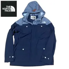 【韓国限定希少】ノースフェイス マウンテンパーカー ネイビー×グレー メンズL