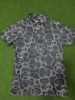 DESCENTE GOLF ポロシャツ サークル柄 ブラック Sのサムネイル