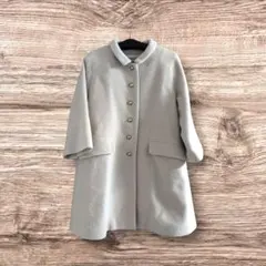 イエナ*ウール、アルパカ、モヘヤ混ハーフコート　ベージュ　S 厚手