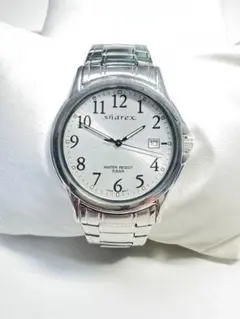 Q563腕時計CITIZEN sharex デイト アナログ クォーツ シルバー