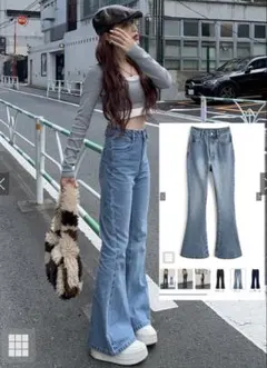 【GRL】ハイウエストフレアデニムパンツ[fo2243]