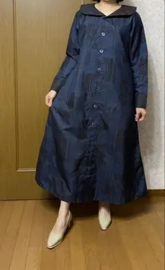 着物リメイクシャツワンピース　大島紬