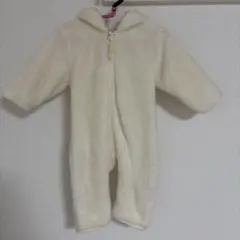 バースデイ ベビーアウター 白 うさぎ耳 50~70