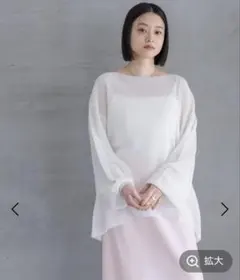 ★新品未使用タグ付き★シアーペーパーニットプルオーバー長袖　A part byのサムネイル