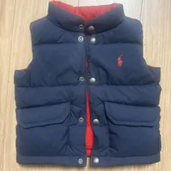 リバーシブルダウンベスト 18M (85)ネイビー/レッド