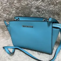 極美品✨MICHAEL KORS マイケルコース　ショルダーバッグ　水色　レザー
