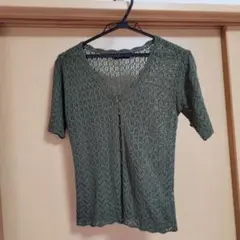 zibitto Vネックレース編みカーディガン Mサイズ