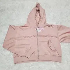 Le temps♡calme ドットチュールフリルパーカー ベビーピンク L