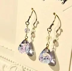 1866.スワロ入り♡ しずく型レジンピアス♡