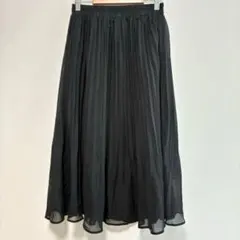 ウィゴー　チュールスカート　ロング丈　黒　春夏秋　ウエストゴム　体型カバー　F