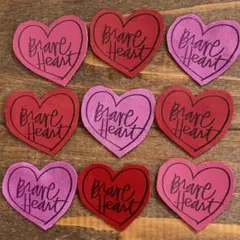 ビンテージ革タグレザータグ　ダイカットハートタグ③ハンドメイド素材コラージュ素材