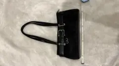 ブラックショルダーバッグ スエード