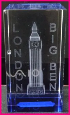 3D クリスタル 置物★ロンドン：ビッグベン・クリスタルガラス：インテリア置物