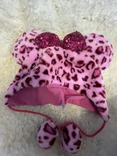 ディズニー ヒョウ柄 ファンキャップ ピンク